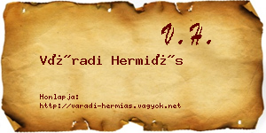 Váradi Hermiás névjegykártya